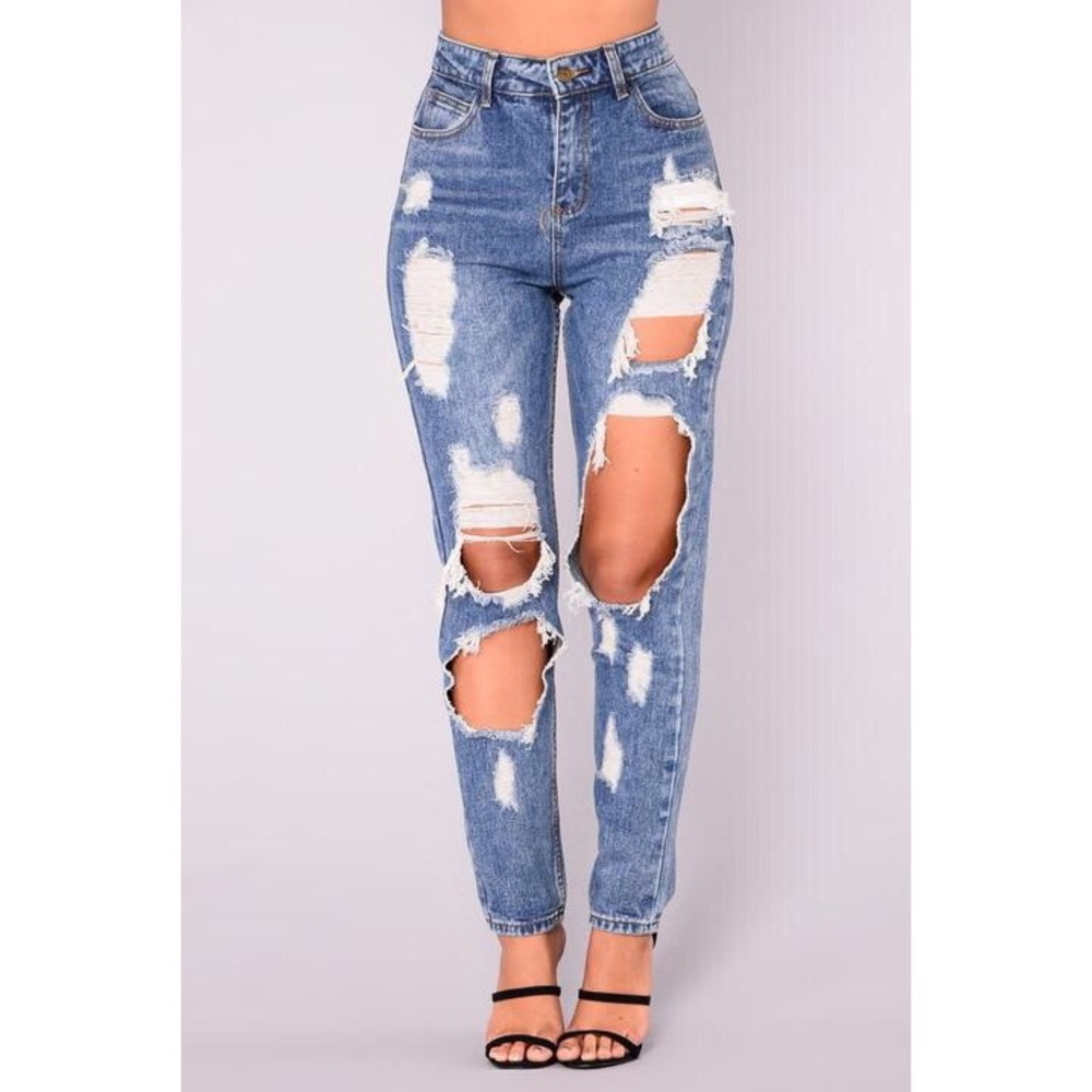 Fashion Nova Janel Boyfriend Jeans - Medium Wash